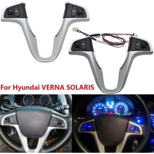 Hot sale ！New Steering wheel buttons For Hyundai VERNA SOLARIS 2010-2016 Steering wheel audio volume music control button switch