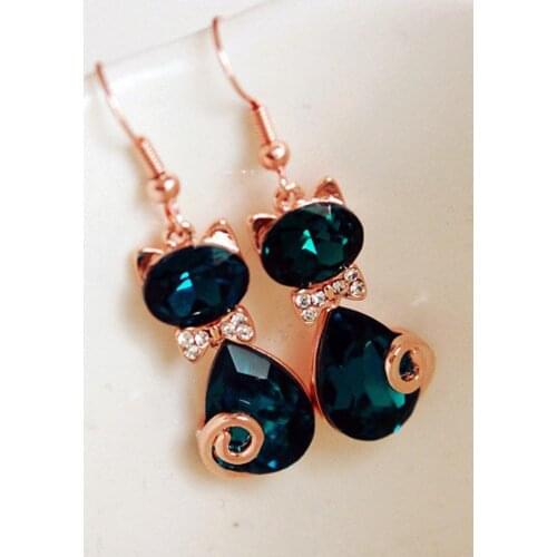 Hot Sell Fashion Earrings/Fashion jewelry/Lovely Rhinestone Cat Earrings Cute Cat Earrings For Women Girls Gift