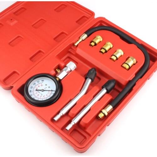 Petrol Engine Tester Kit Gases Engine Cylinder Compressor Gauge Meter Testing Tool Set for Automotives Motorcycle Repairing