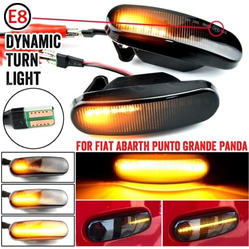 2Pcs Dynamic LED Side Marker Light Repeater Lamp For Fiat Abarth Punto Grande Panda 199 Doblo Fiorino 3 Idea 350 Linea 323 110