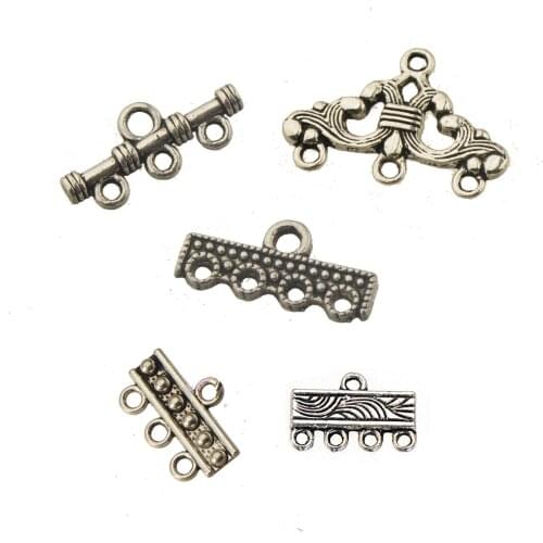 Metal Connectors Multilayer Handicrafts DIY Flat Triangle Wave Dot Bar Various Design Silver Fashion Jewelery Findings 50pcs/lot