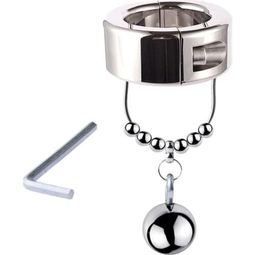 Metal Cock Ring Stretcher Adult Sex Toy Male Hard Exercise Heavy Ball Pendent Lock Scrotum Stretcher For Men Gay Penis Ring
