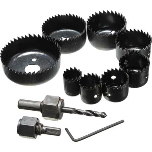 EVANX 11pcs Woodworking Hole Saw Drill Bit Kit 3/4" to 2 1/2" Drilling Tool Wood Thin Alloy Metal Cutter Core Drill Bits