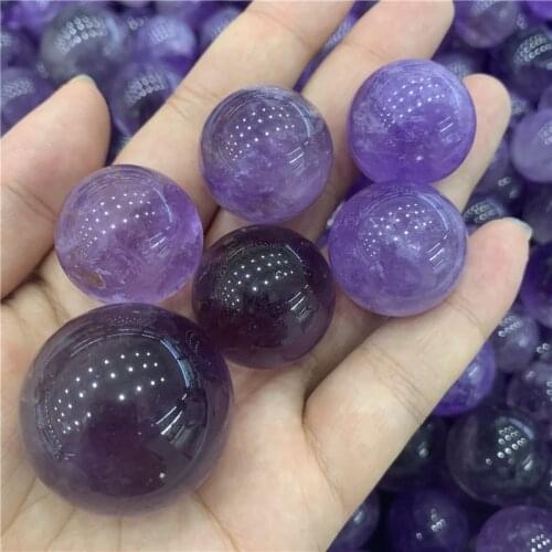 Natural Purple Amethyst Ball Gemstone Polished Crafted Fashion Gifts Quartz Stone Ball Crystal Home Decoration 1pcs