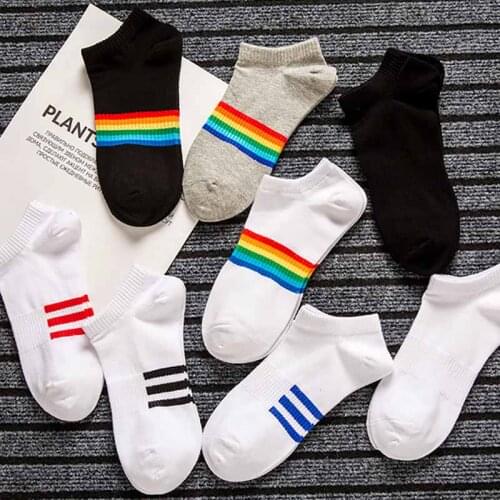 3 Pairs 1 Lot Unisex Socks Women Men Cotton Stripe Socks Set Male Casual Harajuku Men Ankle Sock Pack Girls Wholesale 100 Cotton