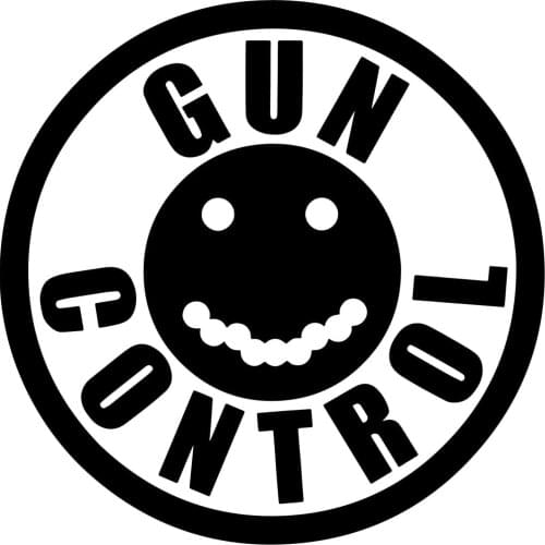 Gun Control Die-cut Vinyl Decal with Le Sourire Personality Car Sticker Car Window Body Decorative Stickers Accessories