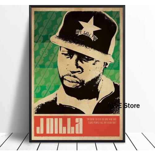 J Dilla Music Singer Poster Hip Hop Rap Music Band Star Poster Wall Art Painting Room Home Decor Canvas Print
