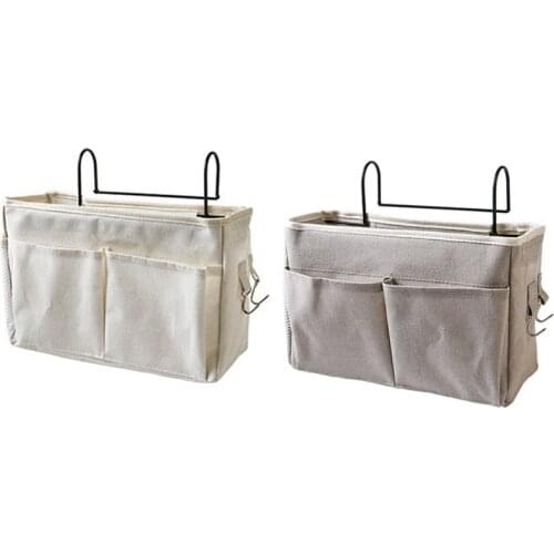 Bedside Hanging Storage Bag Canvas Bedroom Bathroom Magazine Tote Bag Storage Storage Bag