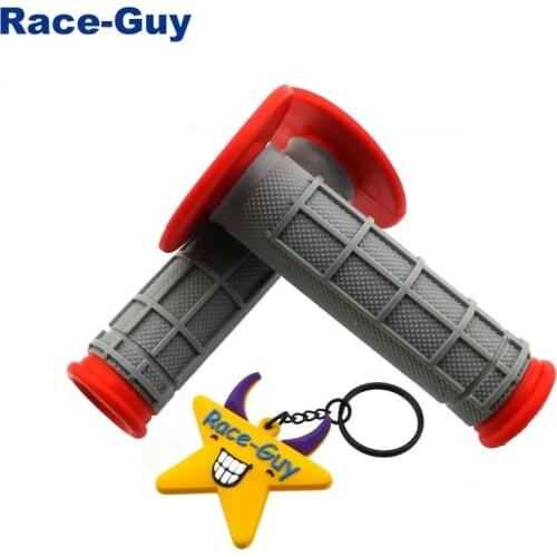 Gray Red Throttle Handle Grips For Kayo Stomp Piranha DHZ GPX Pitster Pro SDG Braaap Taotao Coolster Roketa Lifan YX Chinese Pit