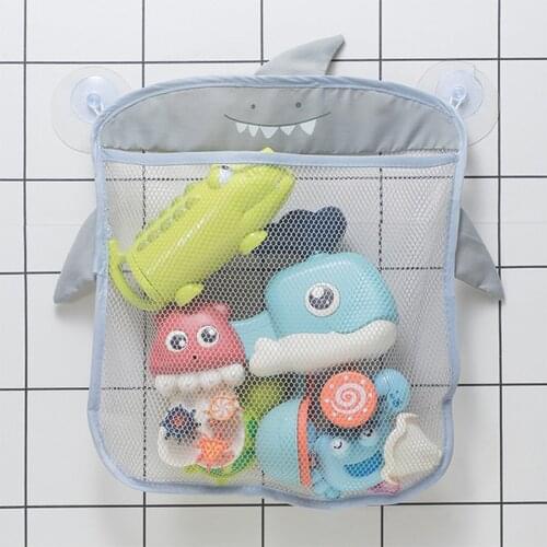 Baby bathroom mesh bag Sucker Design for bath toys bag kids basket cartoon animal shapes cloth sand toys storage Net Bag