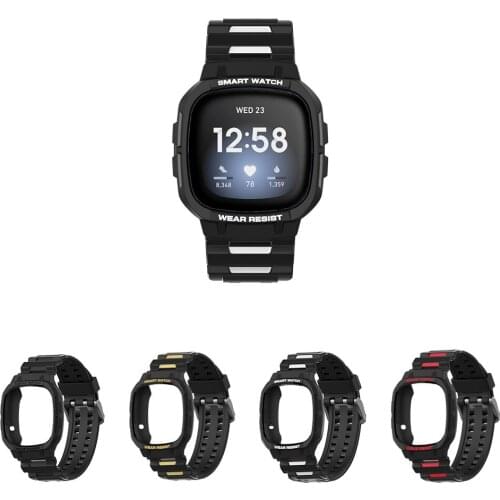 Silicone Strap+Case For Fitbit Versa 3/Sense Smartwatch Wrist Sport Band Replacement Case Cover For Fitbit Versa3 Accessories