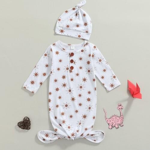 Ma&Baby 0-12M Newborn Infant Baby Girls Boys Sleeping Bags Sun Print Long Sleeve Bedding Autumn Spring Costumes + Hat