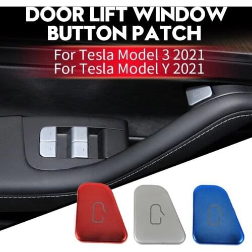 Tplus Car Button Anti-Scratch Sticker Protective Film For Tesla Model 3 2021 / Model Y 2021 Window Lift Switch ABS Accessories