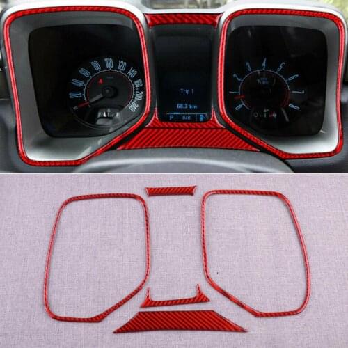 1 Set Carbon Fiber Red Speedometer Frame Cover Sticker Decoration Fit for Chevrolet Camaro 2015 2014 2013 2012 2011 2010