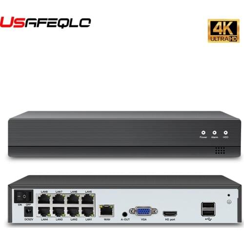 Face detection H.265 8ch*4K 4ch/8ch PoE Network Video Recorder Surveillance PoE NVR 4/8Channel For HD 8MP 5MP IP Camera ONVIF