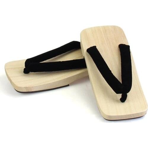 Japanese Cosplay Shoes Men Wooden Slippers Cosplay Bathroom Slides Slippers