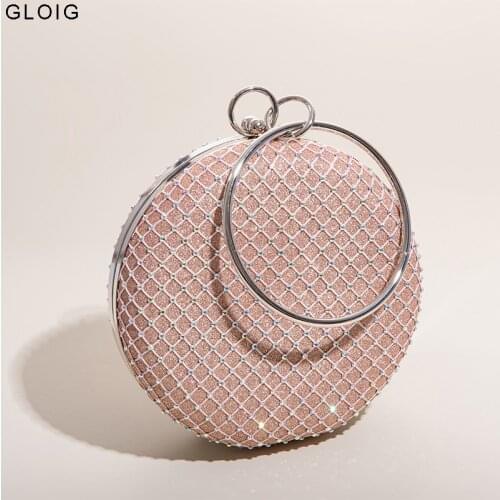 Ball Design Female 2021 New Evening Bags Hollow Fashion Circular Style Small Clutch Shoulder Party Handbags