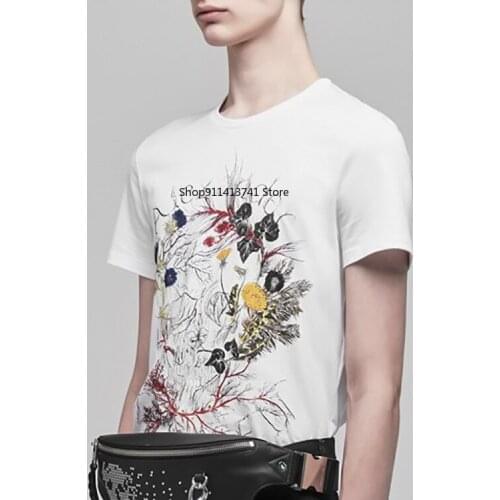100% Cotton White Skull T SHIRT Woman Tshirts for Men