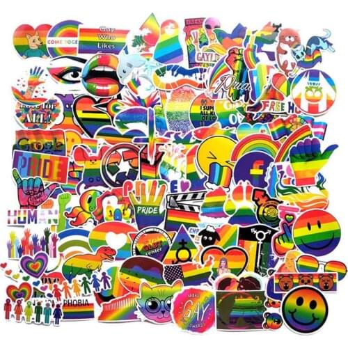 100Pcs Tide Brand Rainbow Color Graffiti Series Sticker For Notebook PC Skateboard Bicycle Motorcycle DIY Toy Waterproof Sticker