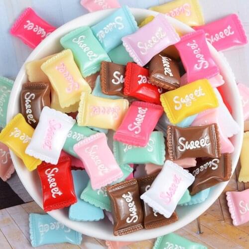 20/50/100Pcs Colored Candy Resin Ornament DIY Craft Phone Shell Patch Arts Decor Kids Hair pin Earring Food Toys Bake Accessorie