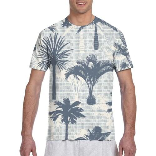 2020 Men T Shirt T-Shirt Summer Tops Tees Crew Neck tshirt Men Short Sleeve Shirt Botanical Banana Palm Tree