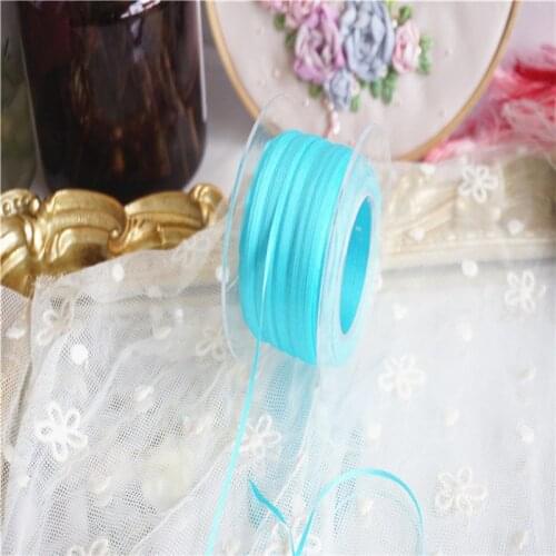 2mmX20mts Solid colors of 100% pure silk embroidery ribbon thin taffeta high quality silk ribbon Anya Ribbon Handcraft