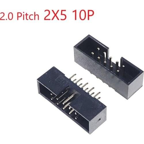 40 Pcs Box Header 10 Pin 2x5P 2.0mm Pitch Male Shrouded PCB straight IDC Socket dual rows space 2.0 Through hole DIP