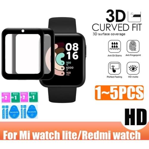 5PCS For Xiaomi Mi Watch Lite 3D Curved Composite Film Scratch-resistant Cover HD Screen Protector For Mi Watch Lite/Redmi Watch