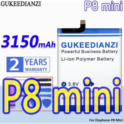 GUKEEDIANZI High Capacity Battery P8mini 3150mAh For Elephone P8 Mini Mobile Phone Bateria