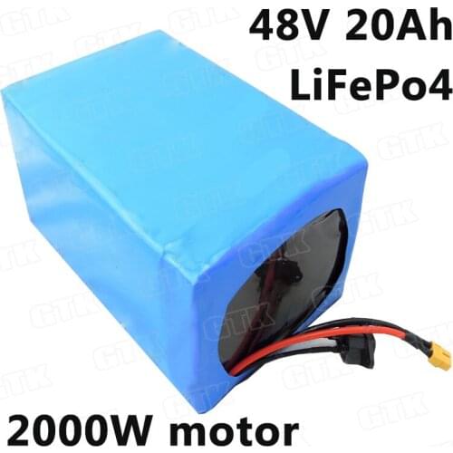 Great power lifepo4 battery pack 48v 20Ah BMS 40A 1000w 48v electric bicycle bike 1500w motor Brand 3.2v lifepo4 20ah + Charger