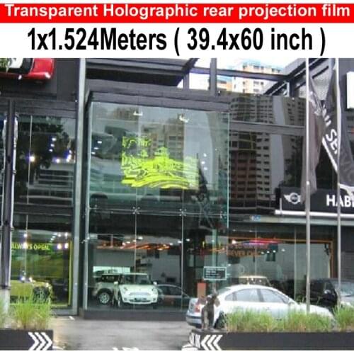 Free Delivery 1 x 1.524meters Transparent Rear Projector Screen For 3D Holo Display Shop windows Advertising Hot Sale Wholesales