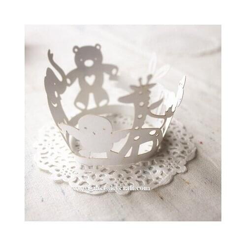 50pcs/lot free shipping Laser Cut Wedding Bithday Cupcakes Wrappers Baking Cakes Wrappers Cartoon bear Deer Rabit duck design