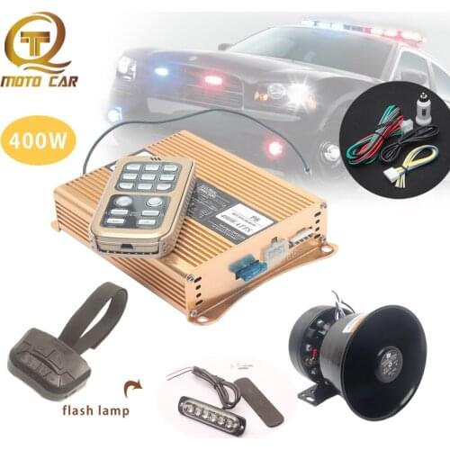 For Auto Wireless Sound Tone Alarm Police Fire Siren 12V Megaphone Sirene Car Politie Sirene Speaker 400W Train MIC PA System