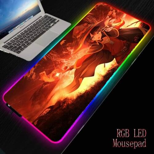 MRGBEST Megumin Anime RGB Gaming Large Mouse Pad Led Computer Waterproof Mousepad with Backlight Carpet for Keyboard Desk Mat