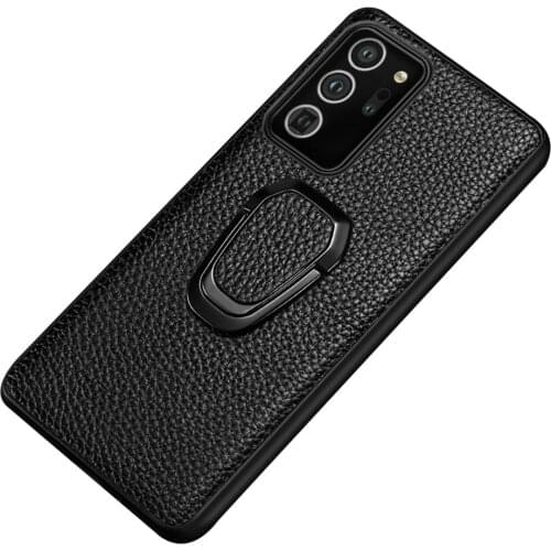 LANGSIDI Magnetic Bracket Leather Case For Samsung Galaxy Note 20 ultra S20 Plus s10 lite note 10 lite Genuine leather covers