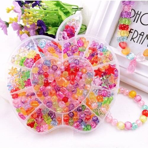 Childrens DIY Handmade Beaded Toy With Accessory And Flower Type Storage Box Set Kids Educational Toys Girl Jewelry Gift