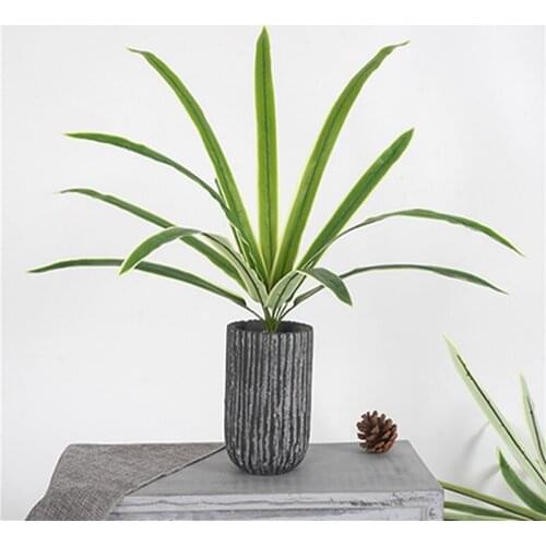 Artificial Flowers with Leaf Green Grass Plastic Plants Fake Leaf Foliage Bush for Home Wedding Decoration Party Supplies