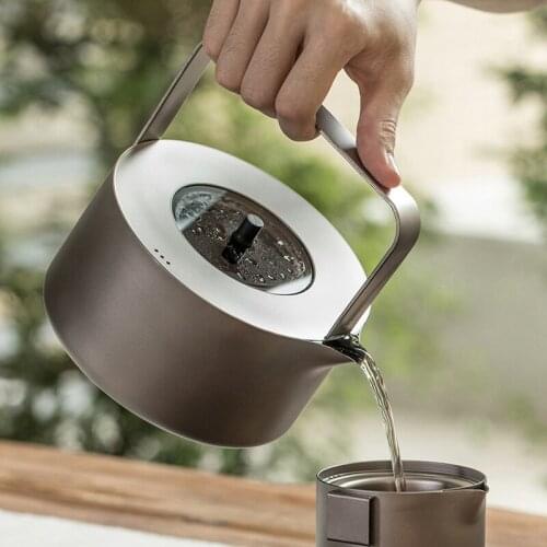 Keith Titanium Outdoor Water Kettle Teapot Coffee Pot 0.95L Titanium For Picnic Camping Hiking Travel