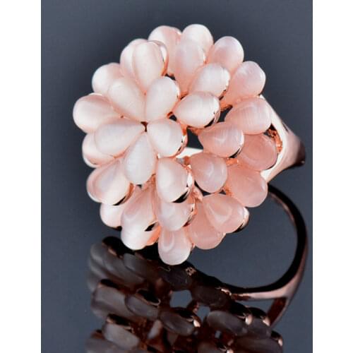 KIOOZOL Cat eye ring Smooth OPAL ring Multi style Rose gold silver color ring for women animal style vintage jewelry 2021 KO1