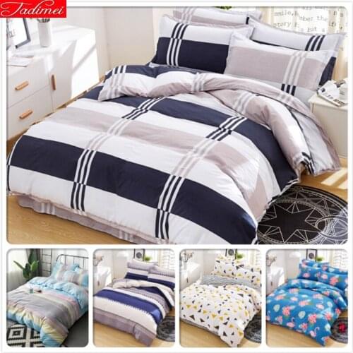 Concise Style Plain Color Double Size Duvet Cover 3pcs/4 pcs Bedding Set Kids Child Soft Cotton Bed Linen Single Queen King Size