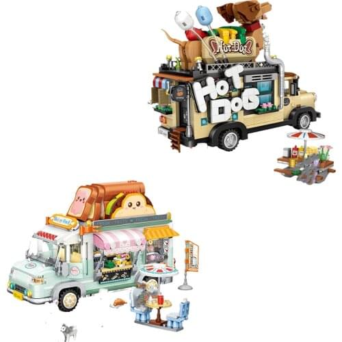 LOZ 1116 1127 Hot Dog Car Van Small Particle Building Blocks Building Blocks Educational Toys For Children