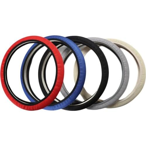 Summer Ice Silk Steering Wheel Cover Car Handle Set Elastic Steering Wheel Cover Sandwich Cover Protection