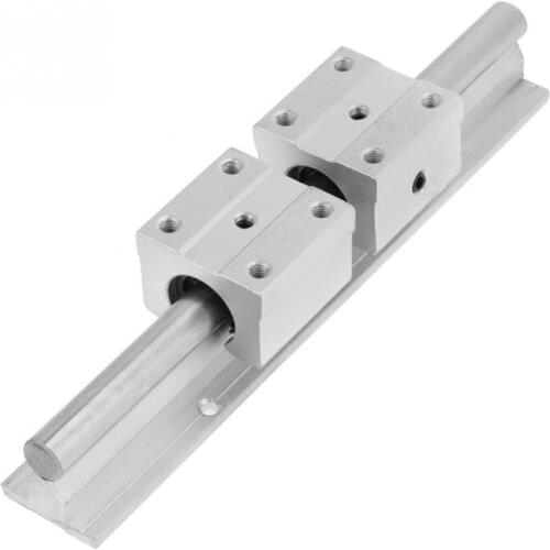2Pcs 200mm SBR12 Linear Slide Guide Shaft Rail + 4Pcs SBR12UU Bearing Blocks Linear Rail Shaft CNC Parts