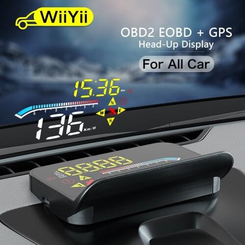 M17 Newest hud obd head up display OBD2 GPS Dual System Windshield Speed Projector Security Alarm Water temp Overspeed RPM