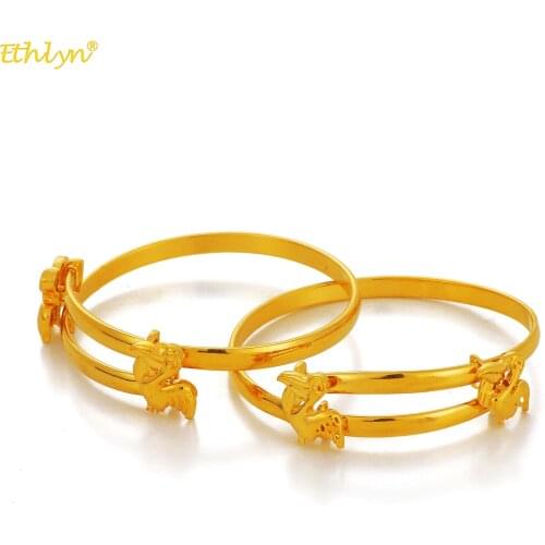 Ethlyn 2Pcs/Lot Cute Animal Bangle for Infant Small Baby Adjustable Bracelet Newborn to Child Girls Boys Lovely Gifts MY88