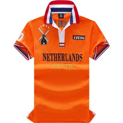 BRAZIL NETHERLANDS FRANCE QATAR Embroidery Brand Mens Polo Shirt Short Sleeve Fashion Male Polos