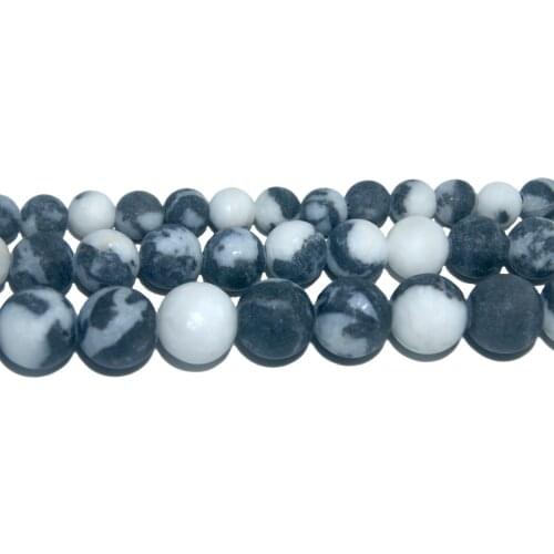 Wholesale Dull Polish Matte Natural Stone Black and White Zebras Round Beads 6 8 10 MM Pick Size For Jewelry Making DIY Bracelet