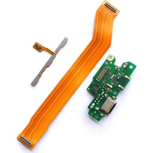Power volume main board connector flex USB charging charger connector flex cable microphone For Huawei Nova Plus