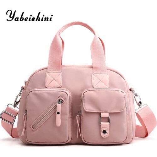 Multi-pocket Tote luxury handbags nylon cloth women bags designer sac main femme crossbody bags for women Pink bag over shoulder