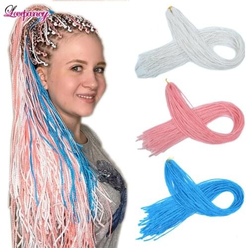 Synthetic Zizi Braids Thin Box Braids Hair Extensions 28 Inch Brown Pink Blue Red 613 Box Crochet Braiding Hair For Women 50g